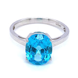 Anillo de cuarzo azul en plata 925