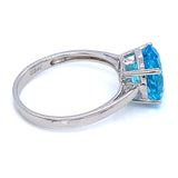 Anillo de cuarzo azul en plata 925