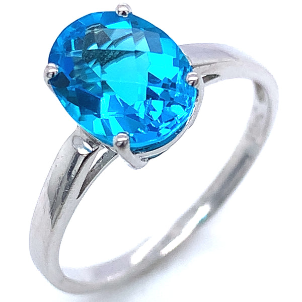 Anillo de cuarzo azul en plata 925