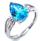 Anillo de cuarzo azul en plata 925