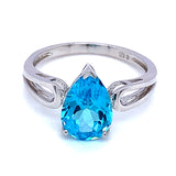 Anillo de cuarzo azul en plata 925