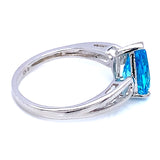 Anillo de cuarzo azul en plata 925