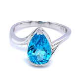 Anillo de cuarzo azul en plata 925