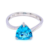 Anillo de cuarzo azul en plata 925