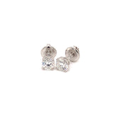 (LD) Aretes con diamantes de laboratorio en oro blanco 14kt.