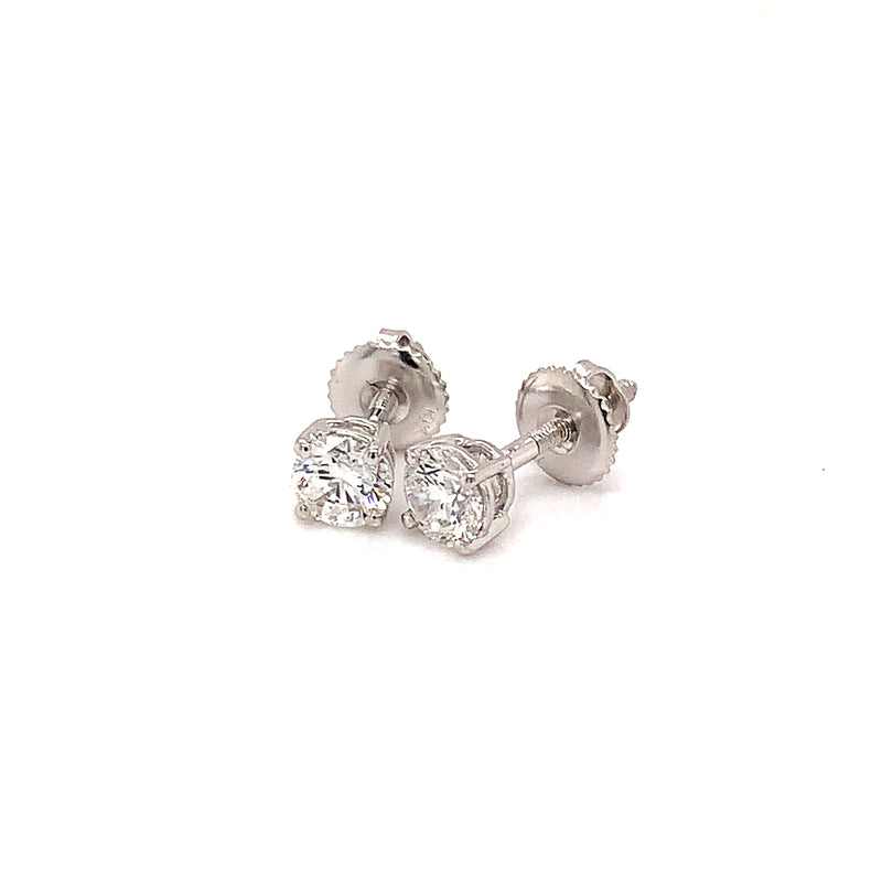 (LD) Aretes con diamantes de laboratorio en oro blanco 14kt.