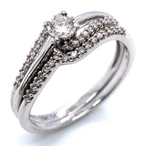 (SOFIA) Set de anillos con diamantes en oro blanco 10kt.