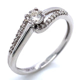 (SOFIA) Set de anillos con diamantes en oro blanco 10kt.