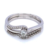 (SOFIA) Set de anillos con diamantes en oro blanco 10kt.