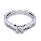 (SOFIA) Set de anillos con diamantes en oro blanco 10kt.