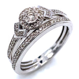 (SOFIA) Set de anillos con diamantes en oro blanco 10kt.