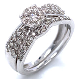 (SOFIA) Set de anillos con diamantes en oro blanco 10kt.