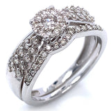 (SOFIA) Set de anillos con diamantes en oro blanco 10kt.