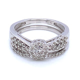 (SOFIA) Set de anillos con diamantes en oro blanco 10kt.