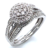 (SOFIA) Set de anillos con diamantes en oro blanco 10kt.