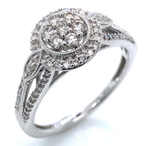 (SOFIA) Set de anillos con diamantes en oro blanco 10kt.