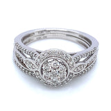(SOFIA) Set de anillos con diamantes en oro blanco 10kt.