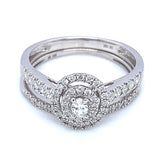 (SOFIA) Set de anillos con diamantes en oro blanco 10kt.