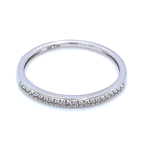 (SOFIA) Banda con diamantes en oro blanco 10k