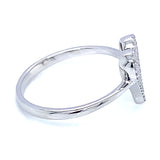 (LD) Anillo (corazón) con diamantes de laboratorio en oro blanco 10kt. D-0.12Cts.