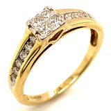 (SOFIA) Set de anillos con diamantes en oro amarillo 10kt.
