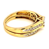 (SOFIA) Set de anillos con diamantes en oro amarillo 10kt.