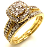 (SOFIA) Set de anillos con diamantes en oro amarillo 10kt.