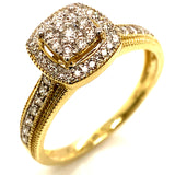 (SOFIA) Set de anillos con diamantes en oro amarillo 10kt.