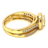 (SOFIA) Set de anillos con diamantes en oro amarillo 10kt.