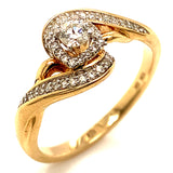 (SOFIA) Set de anillos con diamantes en oro amarillo 10kt.