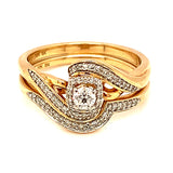 (SOFIA) Set de anillos con diamantes en oro amarillo 10kt.