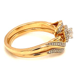(SOFIA) Set de anillos con diamantes en oro amarillo 10kt.
