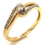 (SOFIA) Set de anillos con diamantes en oro amarillo 10kt.