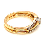 (SOFIA) Set de anillos con diamantes en oro amarillo 10kt.