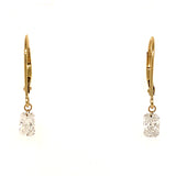 (LD) Aretes con diamantes de laboratorio en oro amarillo 10kt. D-1.00Cts.