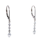 (LD) Aretes con diamantes de laboratorio en oro blanco 14kt. D-1.00Cts.