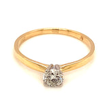 (SOFIA) Anillo con diamantes en oro amarillo 10k