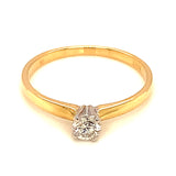 (SOFIA) Anillo con diamantes en oro amarillo 10k