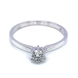 (SOFIA) Anillo con diamantes en oro blanco 10k