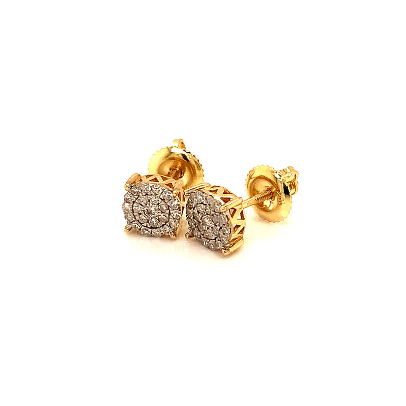 (SOFIA) Aretes con diamantes en oro amarillo 10kt.