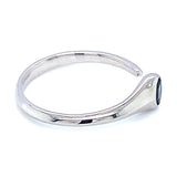 Anillo de Topacio Azul en oro blanco 10kt.