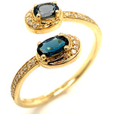 Anillo de topacio azul en oro amarillo 10kt.