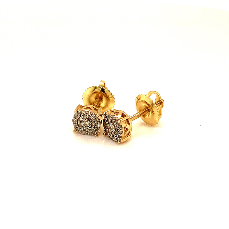 (SOFIA) Aretes con diamantes en oro amarillo 10kt.