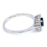 Anillo de Topacio Azul en oro blanco 10kt.