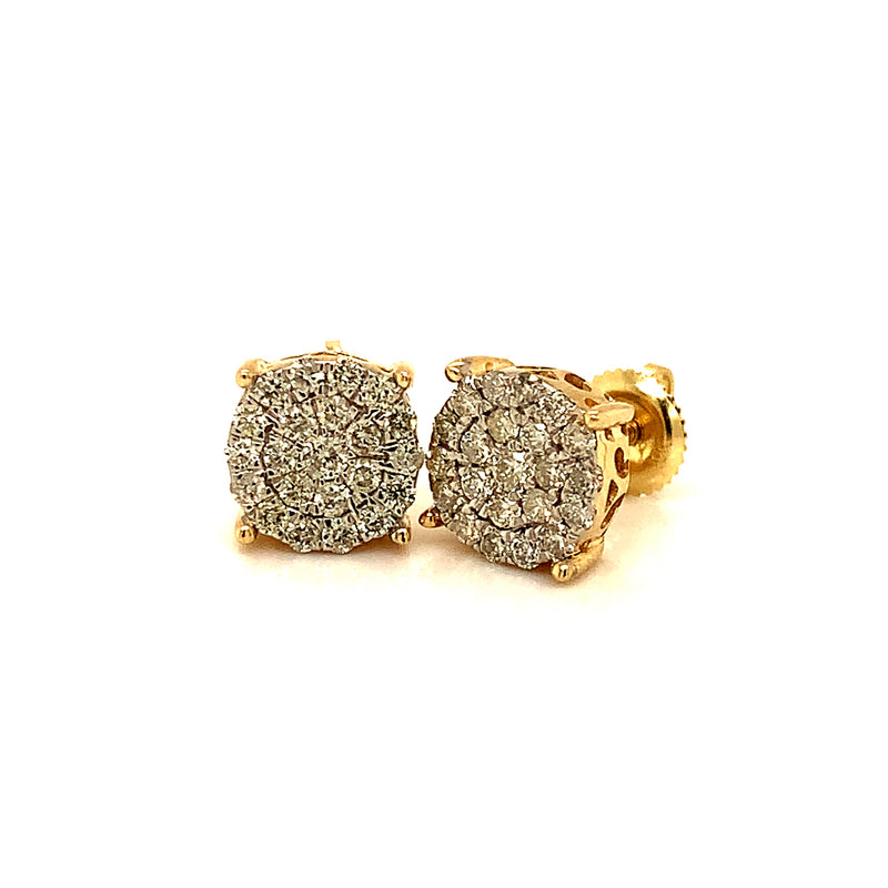 (SOFIA) Aretes con diamantes en oro amarillo 10kt.