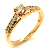 (SOFIA) Set de anillos con diamantes en oro amarillo 10kt.