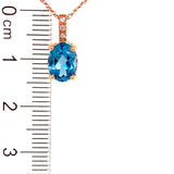 Collar de Topacio Azul en oro rosado 14k 45cm