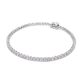 (LD) Pulsera (tennis) con diamantes de laboratorio en oro blanco 14kt. D-1.21CT