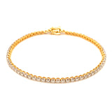(LD) Pulsera (tennis) con diamantes de laboratorio en oro amarillo 14kt. D-1.32CT
