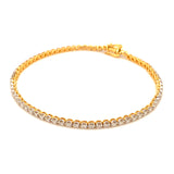 (LD) Pulsera (tennis) con diamantes de laboratorio en oro amarillo 14kt. D-1.32CT